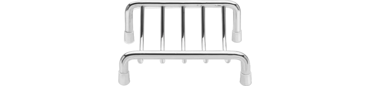 ASW Standseifenkorb chrom rechteckig 88x72mm Füße KS weiß ASW Standseifenkorb chrom rechteckig 88x72mm Füße KS weiß