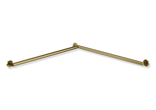 HEWI Dusch- und Wannenhandlauf System 900, Edelstahl PVD gold glänzend, Länge 947 mm, Stangendurchmesser 32 mm, Ausführung links