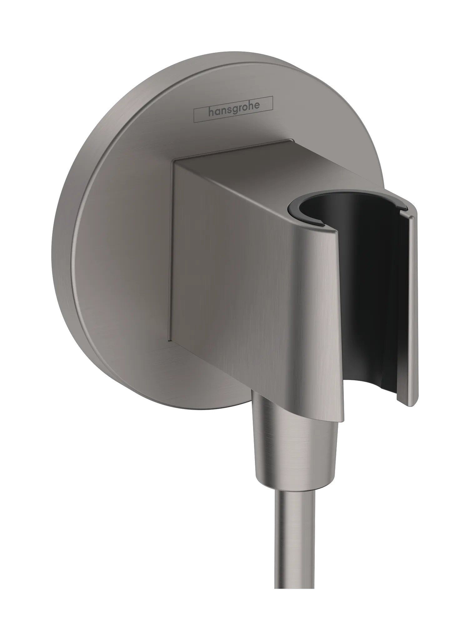 Hansgrohe FixFit S Wandanschluss mit Brausehalter, Brushed Black Chrome Hansgrohe FixFit S Wandanschluss mit Brausehalter, Brushed Black Chrome