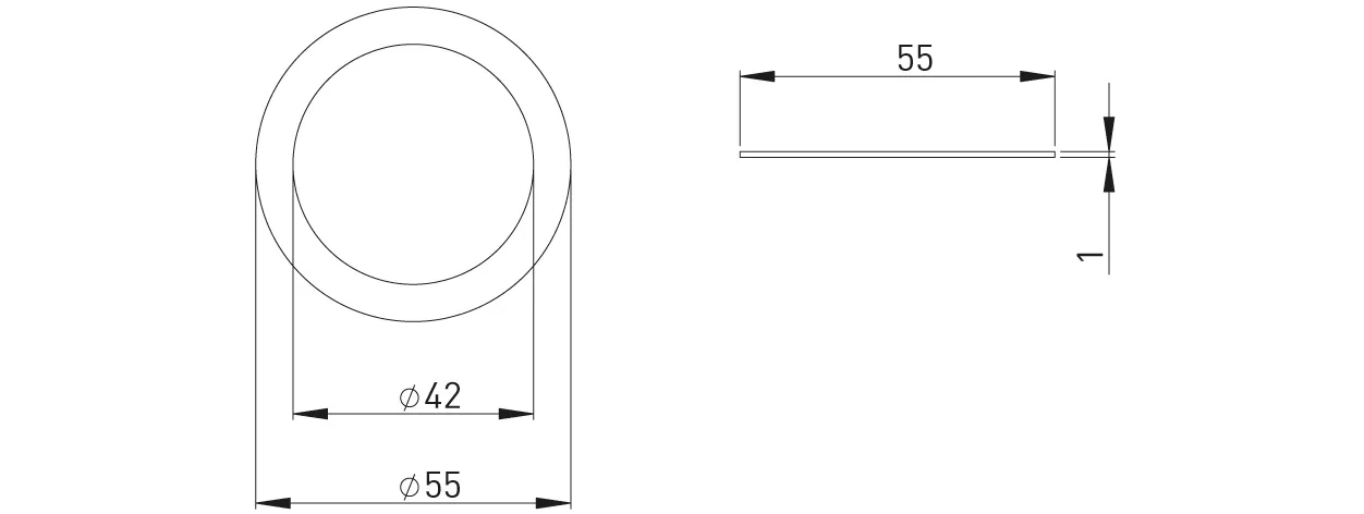 ASW HG-TEC Dichtungen zu Stopfen 1 ¼" 55 x 42 x 1mm weiß