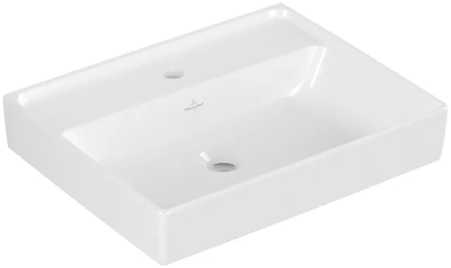 Villeroy & Boch Handwaschbecken aus TitanCeram „Collaro“ 500 × 405 × 150 mm, mit Hahnlochbohrung, Hahnlochposition mittig in Weiß Alpin Villeroy & Boch Handwaschbecken aus TitanCeram „Collaro“ 500 × 405 × 150 mm, mit Hahnlochbohrung, Hahnlochposition mittig in Weiß Alpin