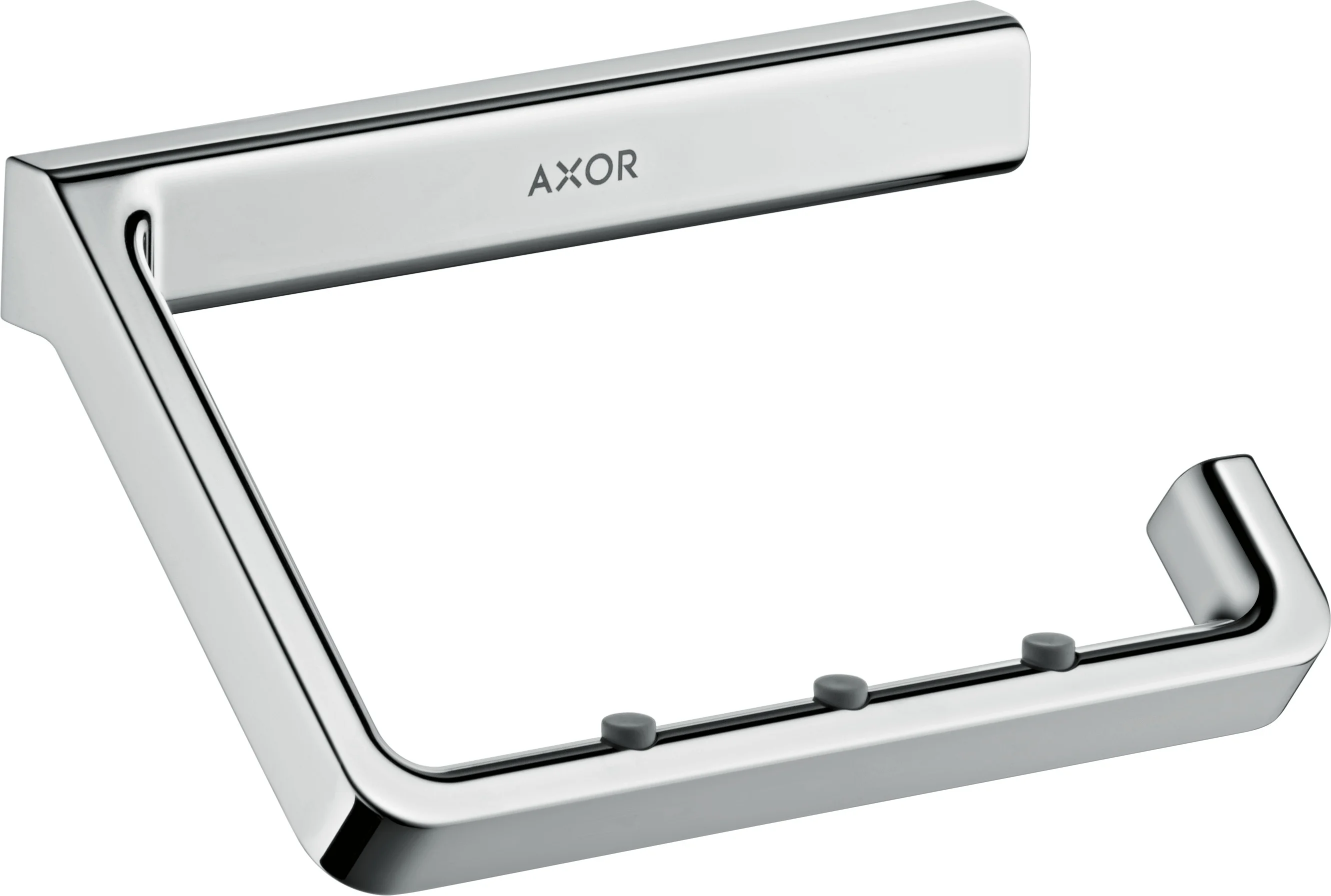 Hansgrohe AXOR Universal Softsquare Toilettenpapierhalter, Chrom, Wandmontage mit verdeckter Befestigung, 35 mm Bohrabstand, 6 mm Bohrlochdurchmesser