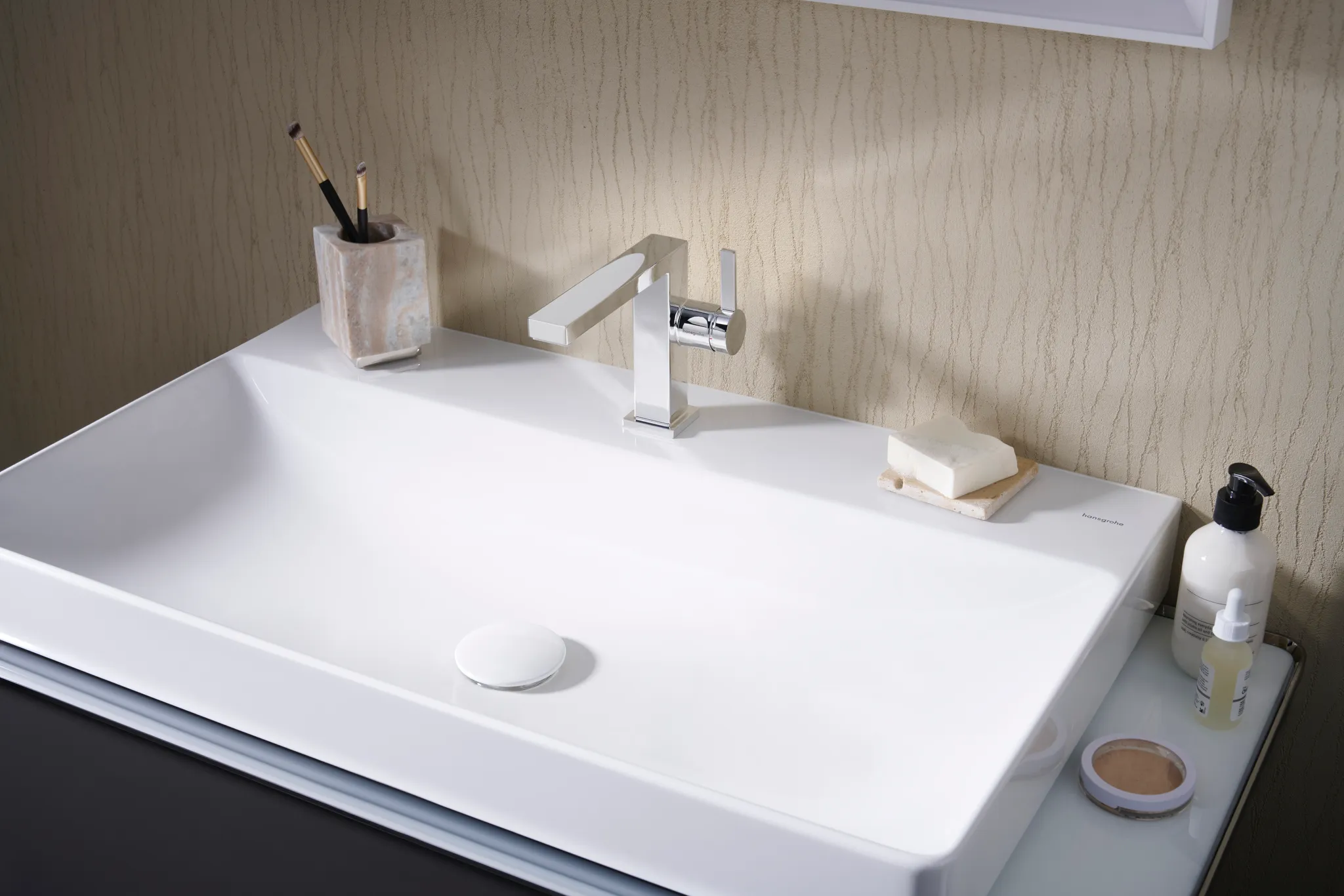 Hansgrohe Tecturis E Einhebel-Waschtischmischer 110 Fine CoolStart EcoSmart+ mit Push-Open Ablaufgarnitur, Chrom Hansgrohe Tecturis E Einhebel-Waschtischmischer 110 Fine CoolStart EcoSmart+ mit Push-Open Ablaufgarnitur, Chrom