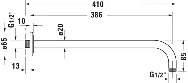 Brausegarnitur Brausen und Zubehör Brausearm „ZubehörArmaturen“ in Chrom