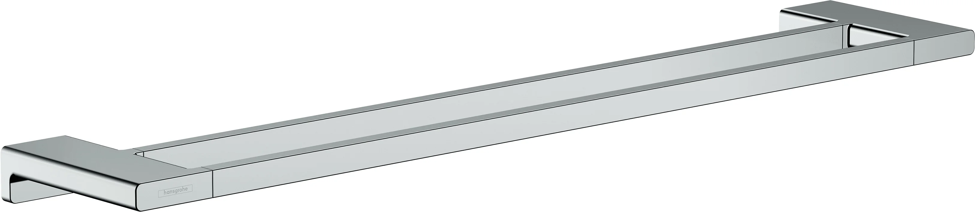 Hansgrohe AddStoris Q Doppelbadetuchhalter Chrom, Wandmontage, Länge 648 mm, Bohrabstand 626 mm, verdeckte Befestigung Hansgrohe AddStoris Q Doppelbadetuchhalter Chrom, Wandmontage, Länge 648 mm, Bohrabstand 626 mm, verdeckte Befestigung