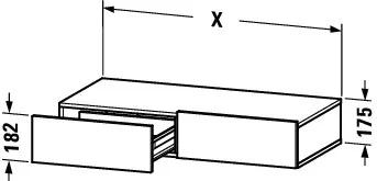 Duravit Schubkastenablage „DuraStyle“ in 100 × 18,2 × 44 cm