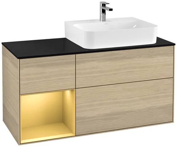 Villeroy & Boch Waschtischunterschrank „Finion“ für Schrankwaschtisch 1200 × 603 × 501 mm Oak Veneer, für Becken rechts Villeroy & Boch Waschtischunterschrank „Finion“ für Schrankwaschtisch 1200 × 603 × 501 mm Oak Veneer, für Becken rechts