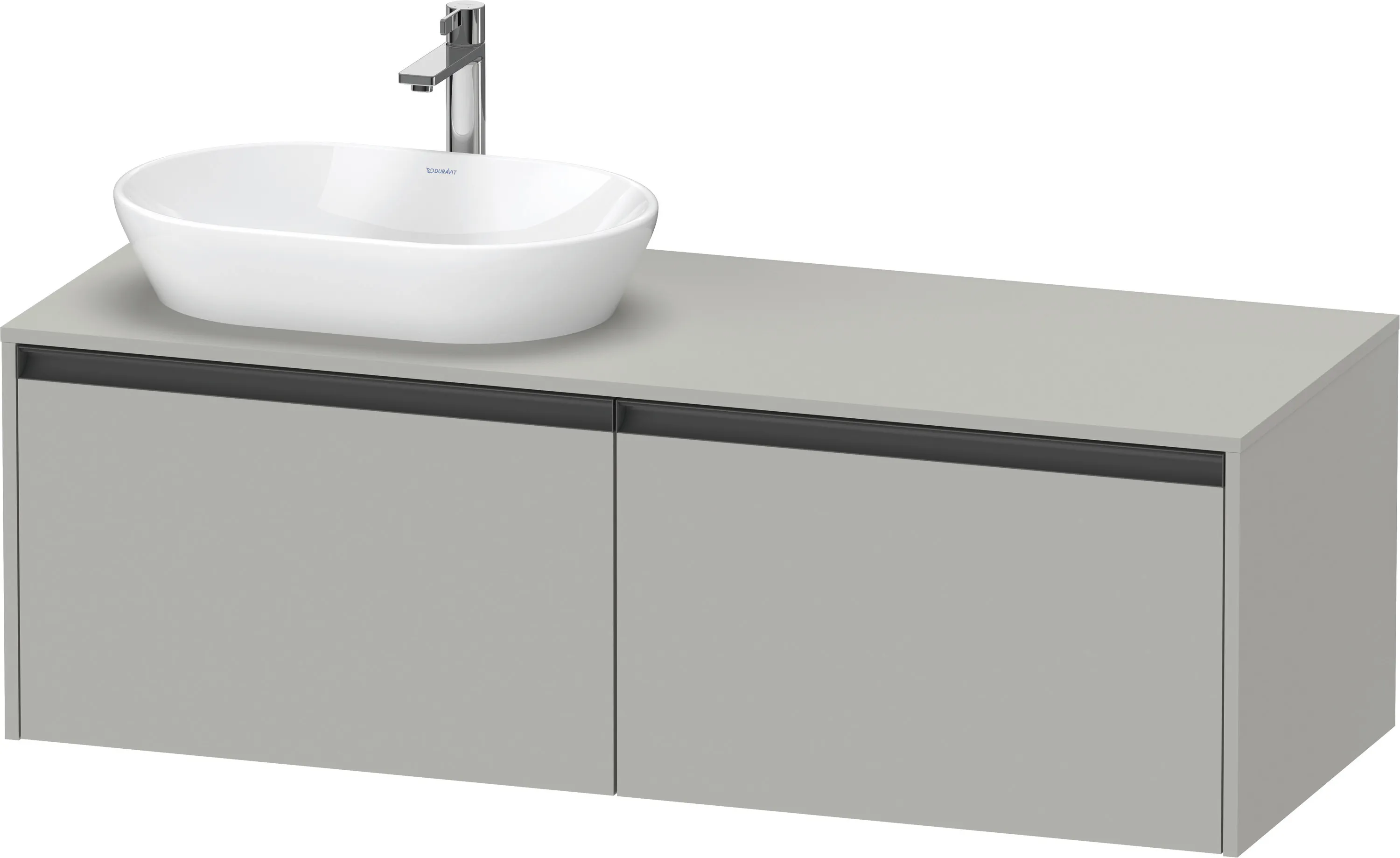 Duravit Waschtischunterschrank wandhängend „Ketho.2“ 140 × 45,9 × 55 cm Betongrau Matt
