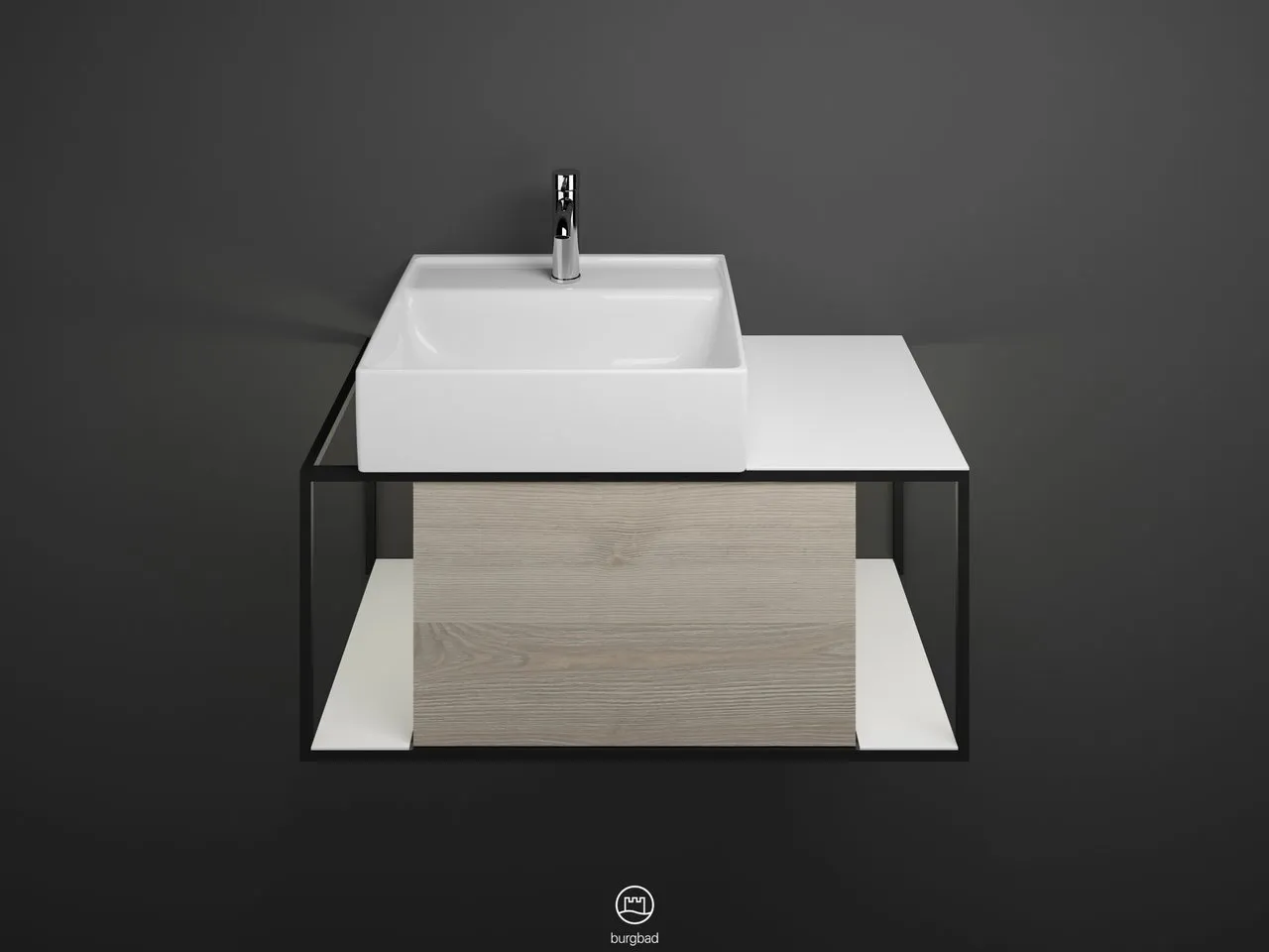 burgbad Junit Keramik-Aufsatzwaschtisch inkl. Waschtischunterschrank burgbad Junit Keramik-Aufsatzwaschtisch inkl. Waschtischunterschrank