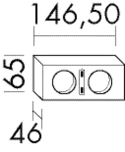 Doppelsteckdose ACLN014 von burgbad – Zubehör, Serie Zubehör, schwarz matt, 2 Steckdosen, Maße: 46 x 146 x 65 mm