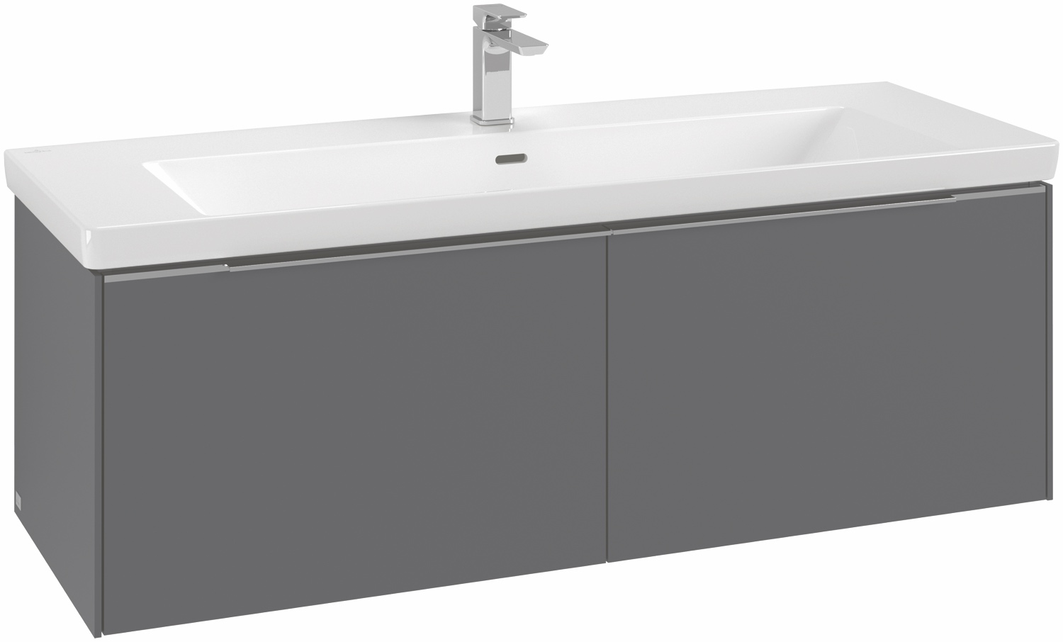 Villeroy & Boch Waschtischunterschrank „Subway 3.0“ für Schrankwaschtisch 127,2 × 42,9 × 47,8 × 47,8 cm in 2 Auszüge, Waschbecken mittig, mittig