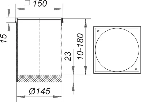 Aufsatzrahmen S 15, 150 x 150 mm Aufsatzrahmen S 15, 150 x 150 mm