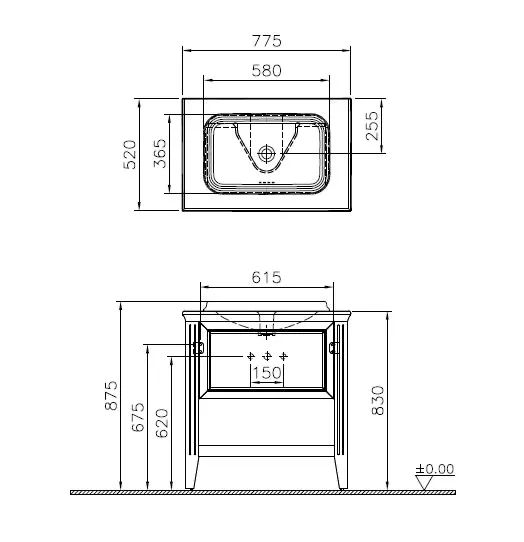 Valarte Set 78 cm Einbauwaschtisch + Waschtischunterschrank 1 Vollauszug Weiß Matt Valarte Set 78 cm Einbauwaschtisch + Waschtischunterschrank 1 Vollauszug Weiß Matt