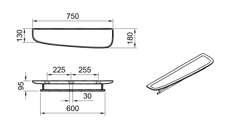 Plural Ablage mit Handtuchstange Breite 75 cm asymmetrisch rechts Eiche Dunkel Echtholz Plural Ablage mit Handtuchstange Breite 75 cm asymmetrisch rechts Eiche Dunkel Echtholz