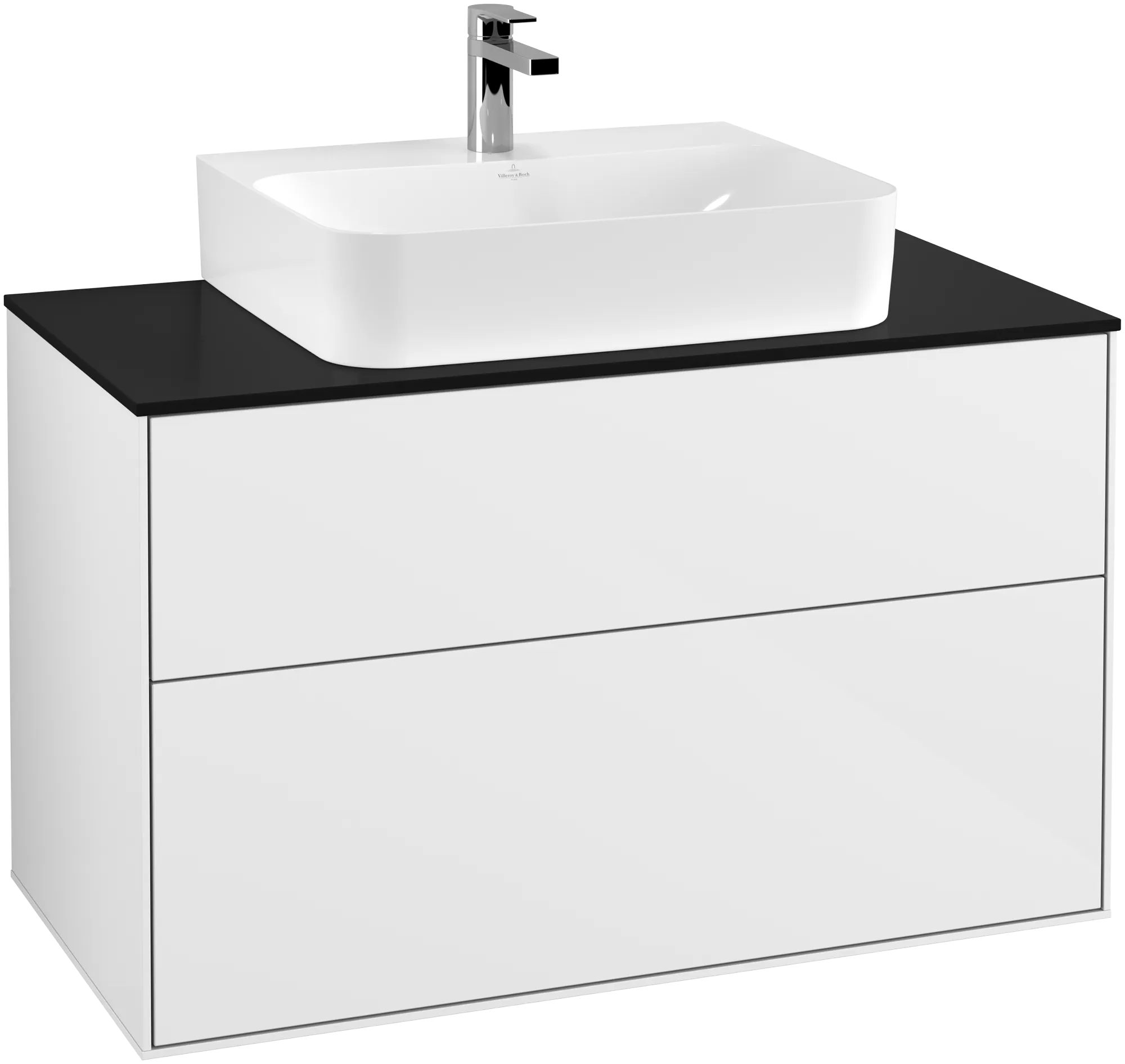 Villeroy & Boch Waschtischunterschrank „Finion“ für Schrankwaschtisch 1000 × 603 × 501 mm Glossy White Lacquer, für Becken mittig