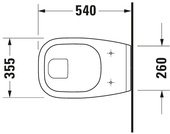 Duravit D-Code Wand-WC, weiß, 540 mm Duravit D-Code Wand-WC, weiß, 540 mm