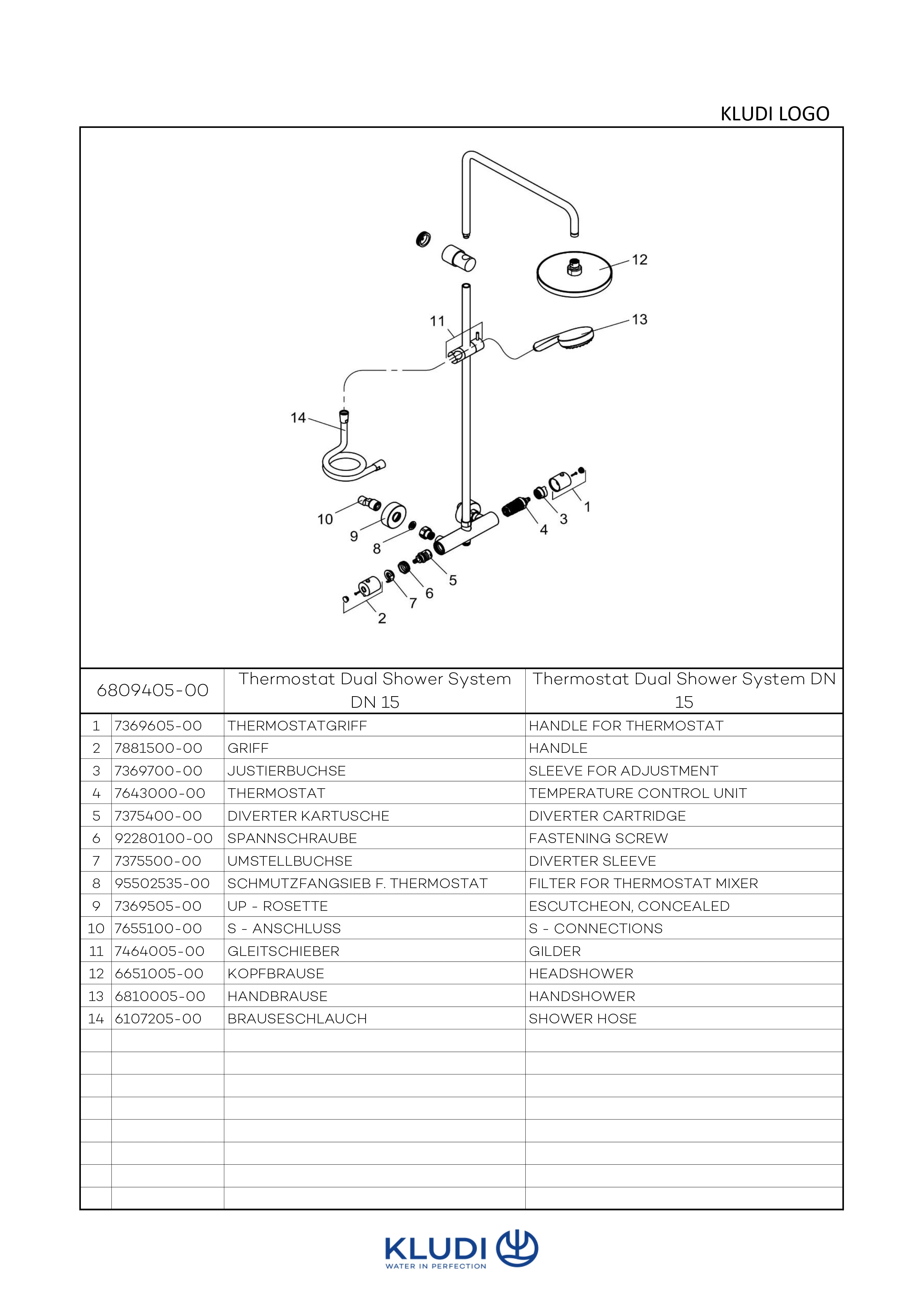 LOGO BASIC THERMOSTAT DUAL SHOWER SYSTEM chrom