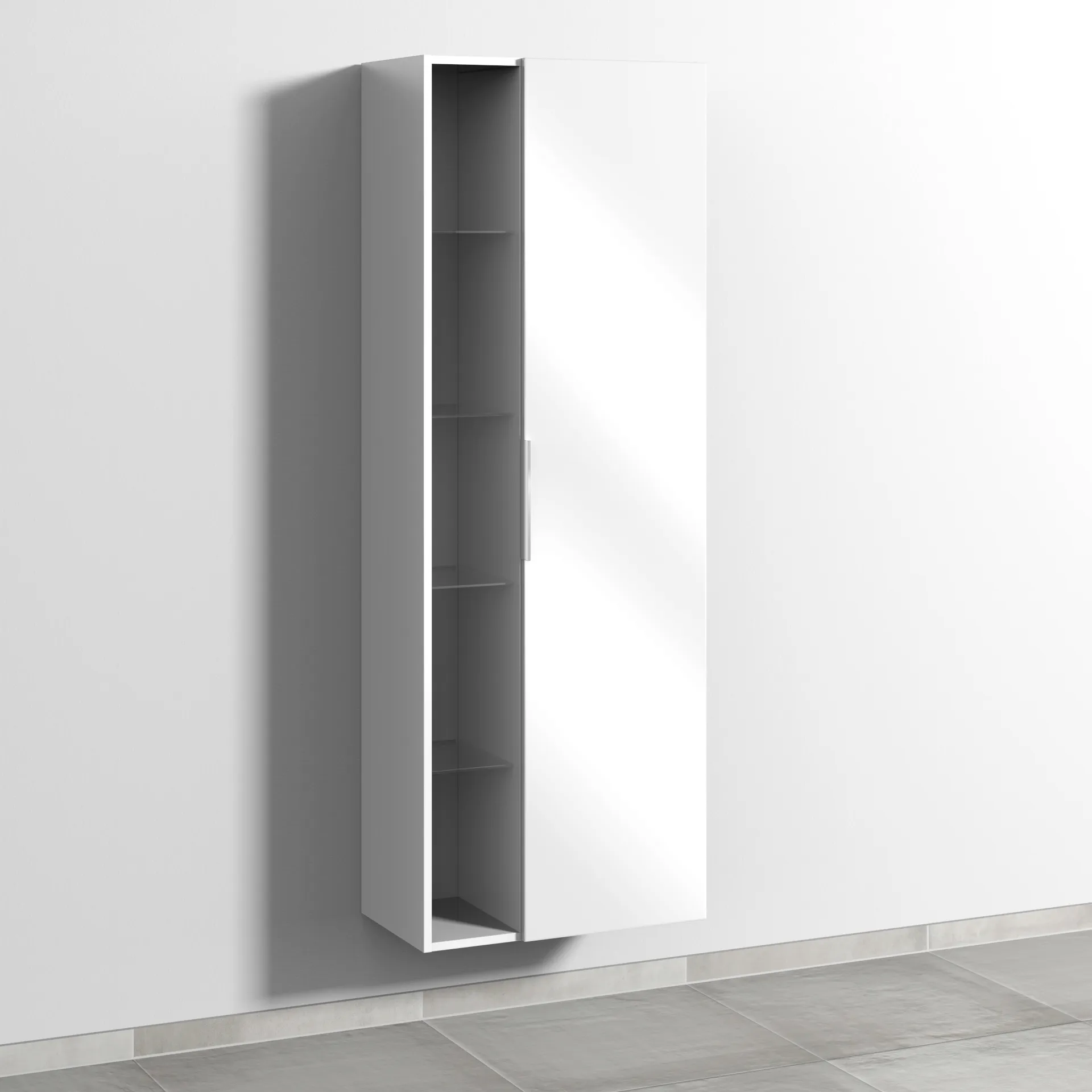 Sanipa Stauraumschrank „3way“ 600 × 1700 × 345 mm Anschlag rechts, in Weiß (glanz), Anschlag rechts