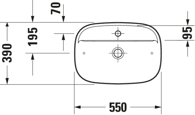 Aufsatzwaschtisch geschliffen „Zencha“ 55 × 39 × 13,5 cm, Hahnlochposition mittig in Anthrazit Matt