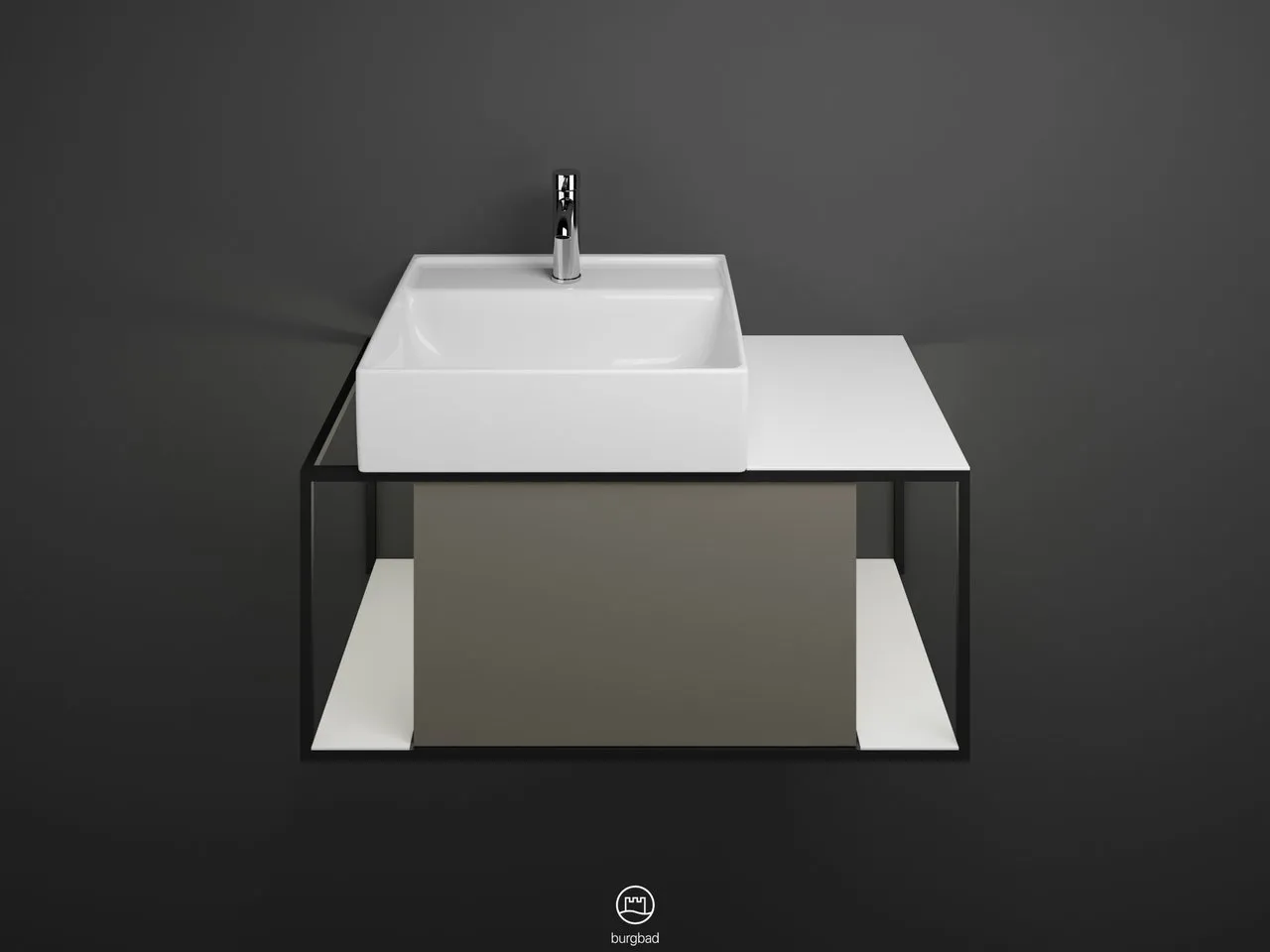 burgbad Junit Keramik-Aufsatzwaschtisch inkl. Waschtischunterschrank burgbad Junit Keramik-Aufsatzwaschtisch inkl. Waschtischunterschrank