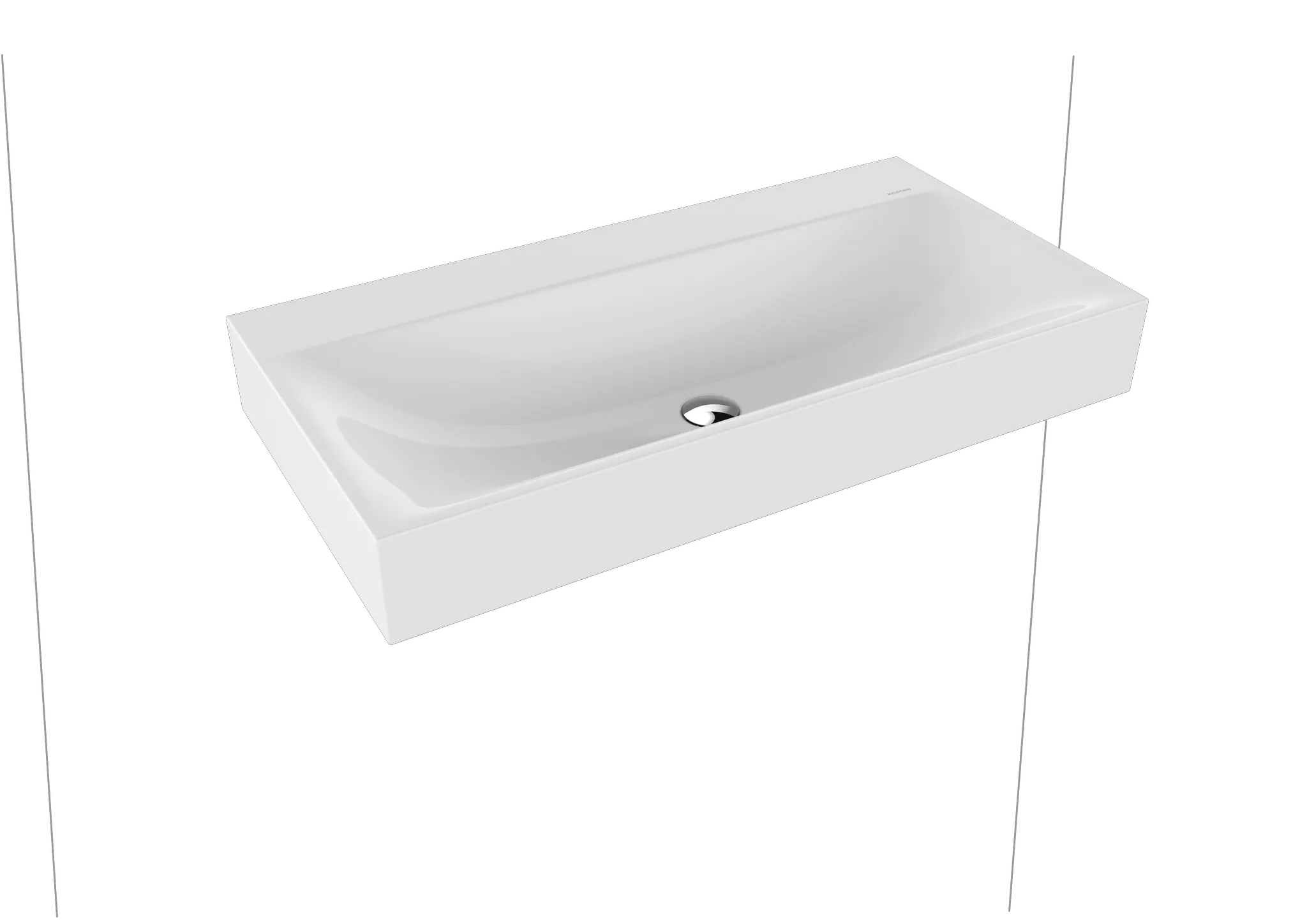 Wandwaschtisch „Silenio“ 90 × 46 cm, ohne Hahnlochbohrung in alpinweiß, mit Perl-Effekt