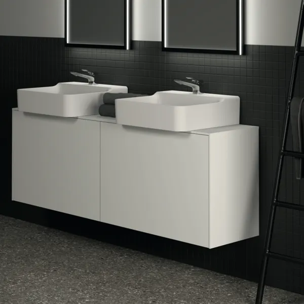 Ideal Standard Waschtischunterschrank „Conca“ 158,7 × 55 × 37,3 cm Weiß matt lackiert Ideal Standard Waschtischunterschrank „Conca“ 158,7 × 55 × 37,3 cm Weiß matt lackiert