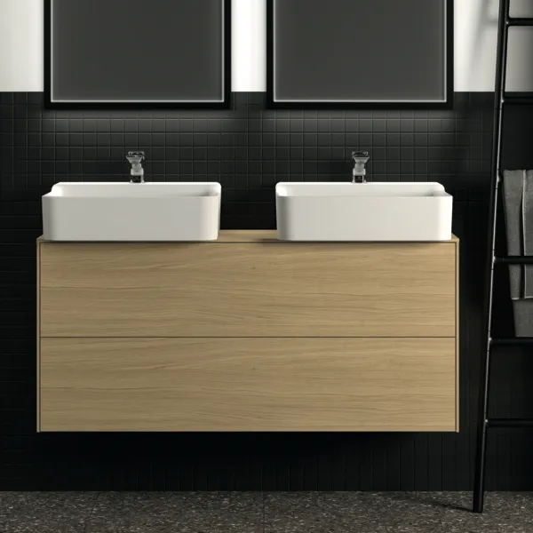 Ideal Standard Waschtischunterschrank „Conca“ 120,2 × 55 × 37,3 cm Eiche hell Furnier Ideal Standard Waschtischunterschrank „Conca“ 120,2 × 55 × 37,3 cm Eiche hell Furnier