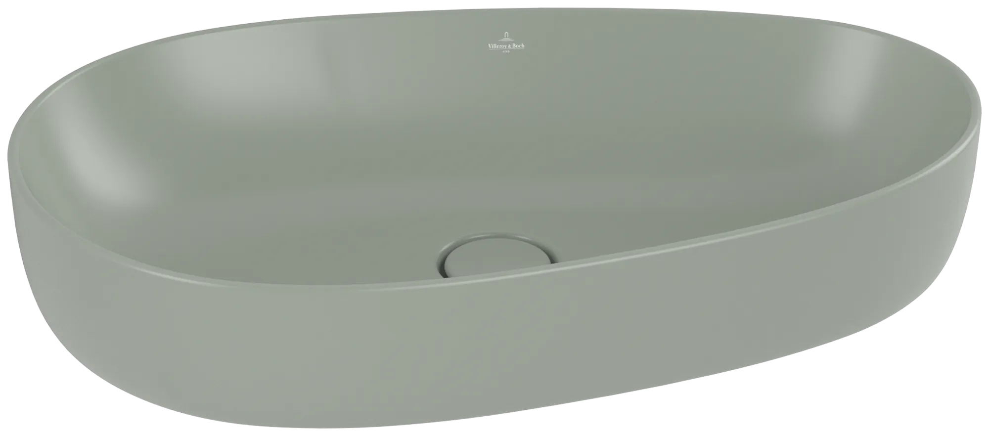 Villeroy & Boch Aufsatzwaschtisch „Antao“ 650 × 400 × 180 mm, ohne Hahnlochbohrung in Morning Green Villeroy & Boch Aufsatzwaschtisch „Antao“ 650 × 400 × 180 mm, ohne Hahnlochbohrung in Morning Green