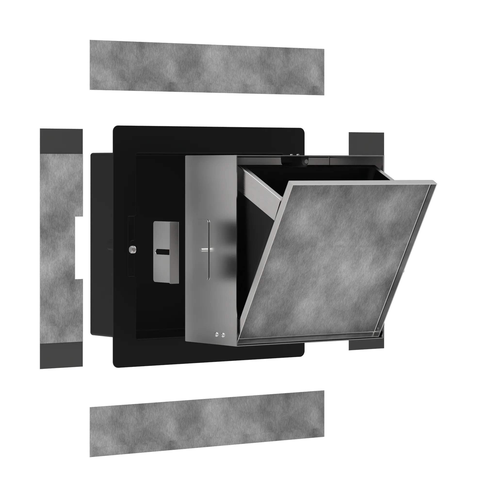 Hansgrohe XtraStoris Rock Einbau Abfalleimer mit befliesbarer Tür, 300/300/100, Edelstahl gebürstet Hansgrohe XtraStoris Rock Einbau Abfalleimer mit befliesbarer Tür, 300/300/100, Edelstahl gebürstet