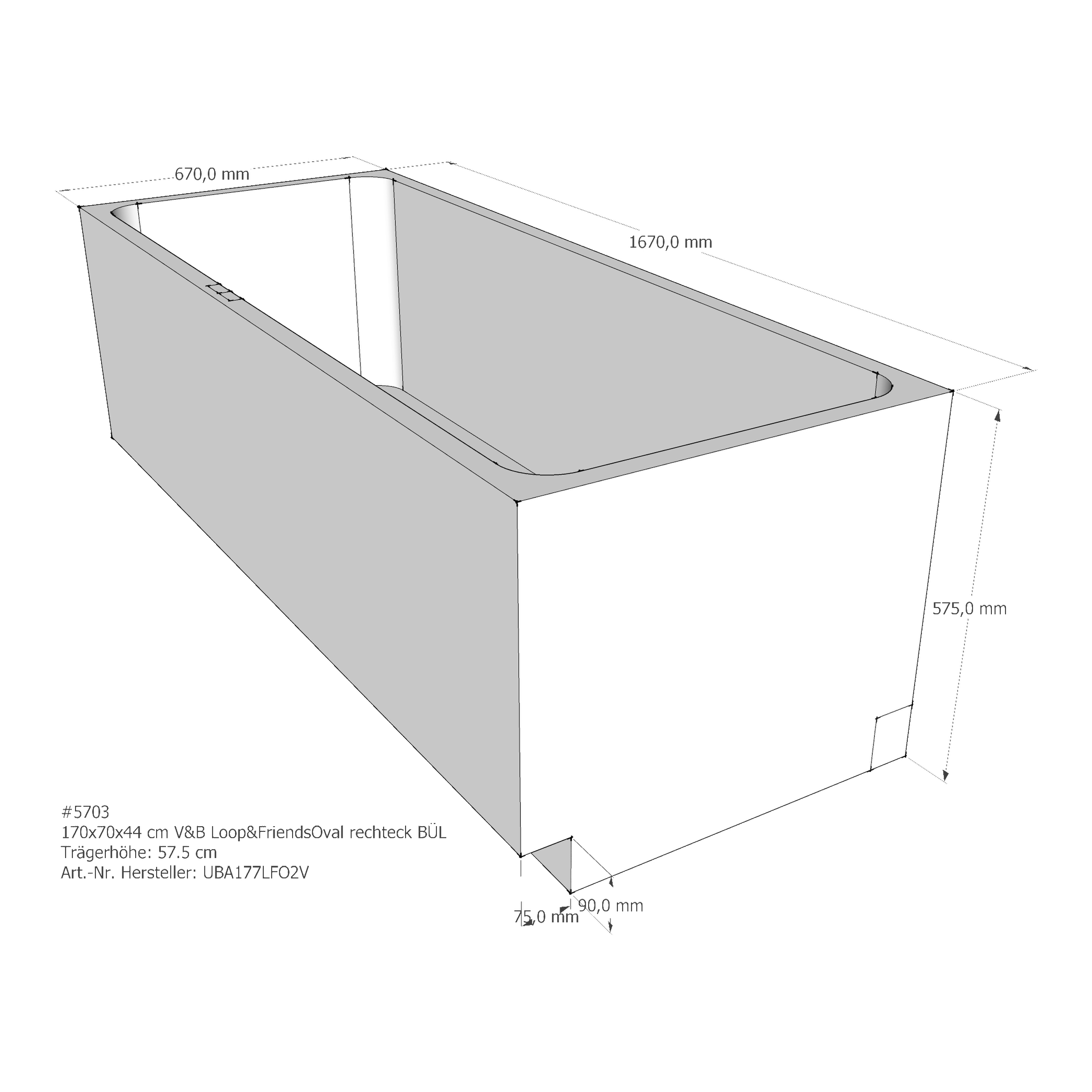 Badewannenträger für Villeroy & Boch Loop & Friends 170 × 70 × 44 cm Badewannenträger für Villeroy & Boch Loop & Friends 170 × 70 × 44 cm