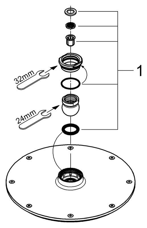 Grohe Rainshower Cosmopolitan 210 Kopfbrause 1 Strahlart moon white/chrom Grohe Rainshower Cosmopolitan 210 Kopfbrause 1 Strahlart moon white/chrom