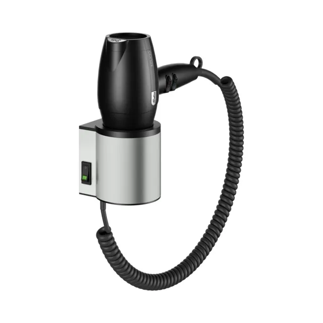 KEUCO PLAN Haartrockner mit Wandhalterung Edelstahl-finish / schwarz