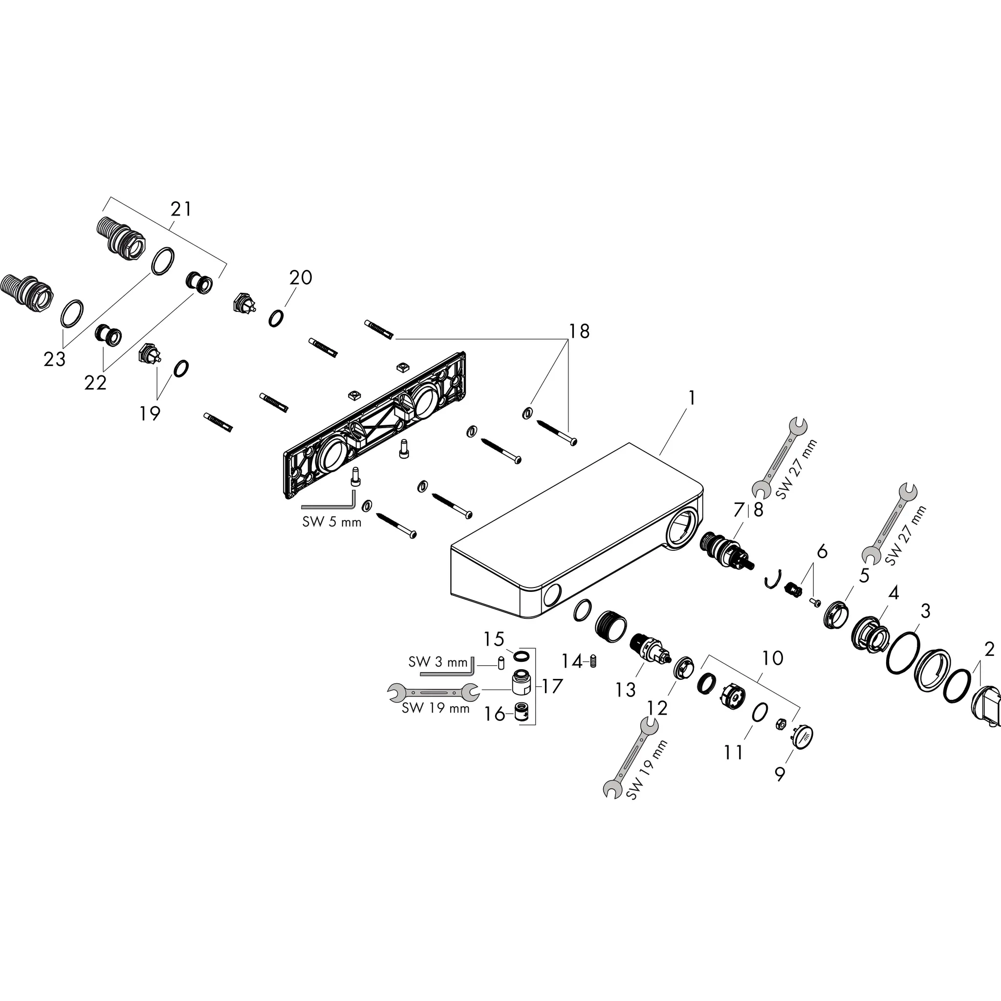 Thermostat ShowerTablet Select 300 Brause Aufputz DN15 chrom Thermostat ShowerTablet Select 300 Brause Aufputz DN15 chrom