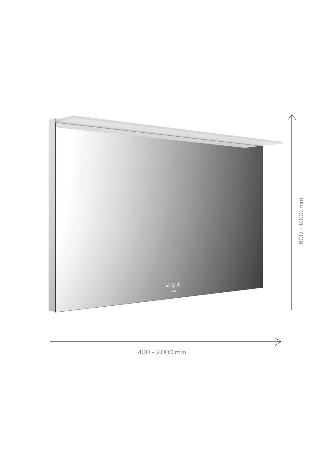 emco Lichtspiegel mit Touch-Bedienfeld „MI 200+“ 40 × 60 cm