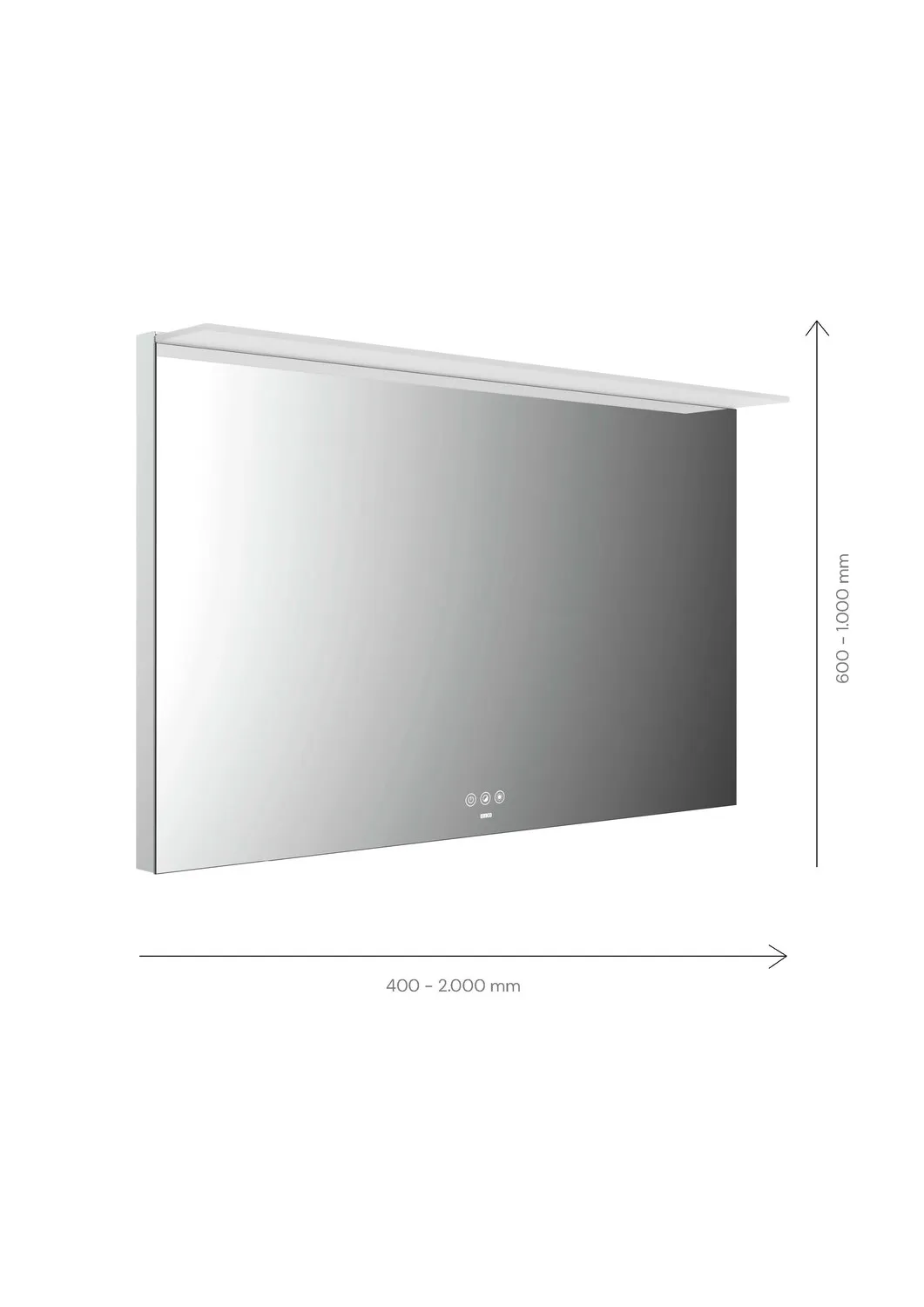 emco Lichtspiegel mit Touch-Bedienfeld „MI 200+“ 200 × 70 cm