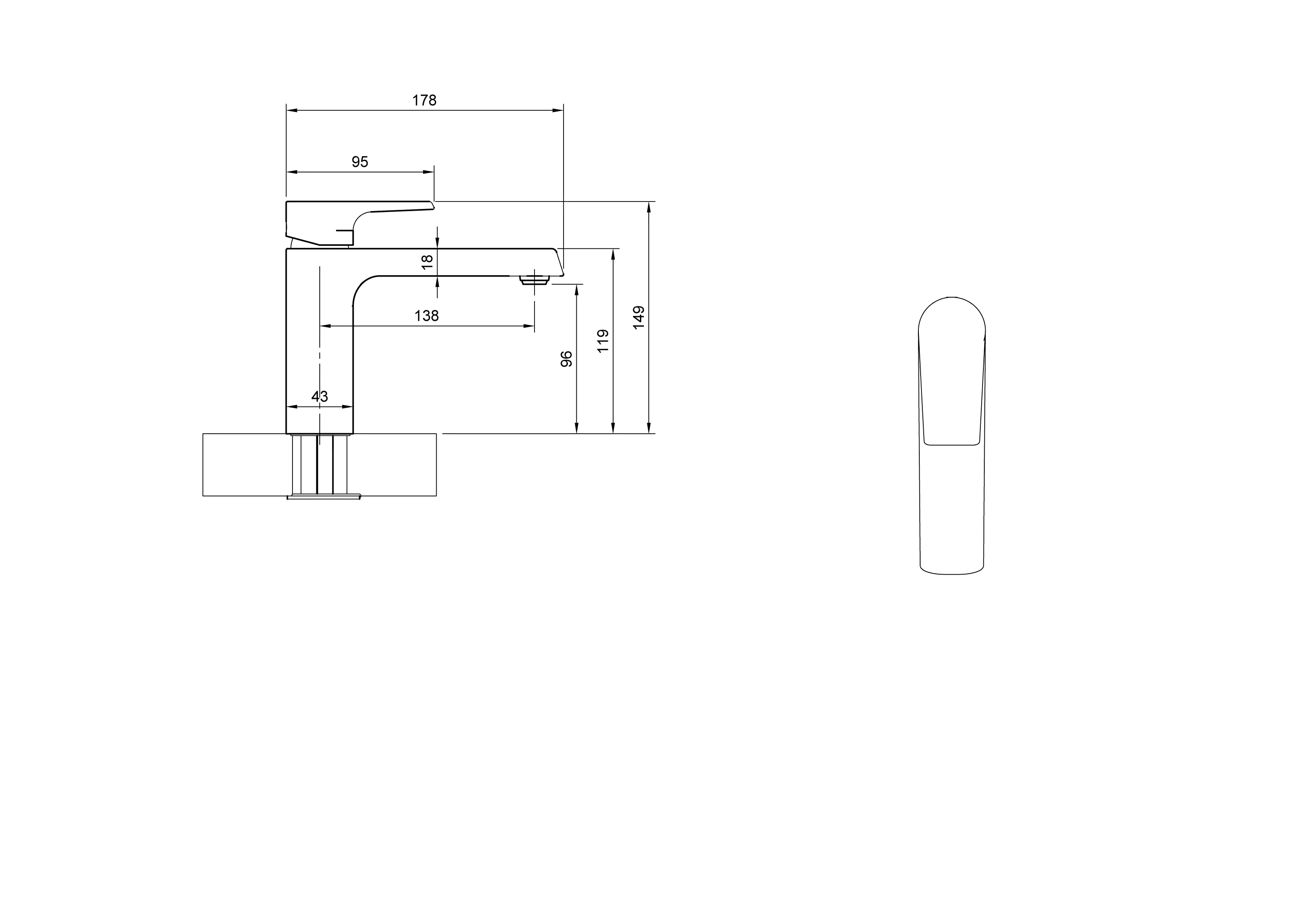 Einhand-Waschtischarmatur „Liberty“ 17,8 cm Ausladung 138 mm in Chrom Einhand-Waschtischarmatur „Liberty“ 17,8 cm Ausladung 138 mm in Chrom