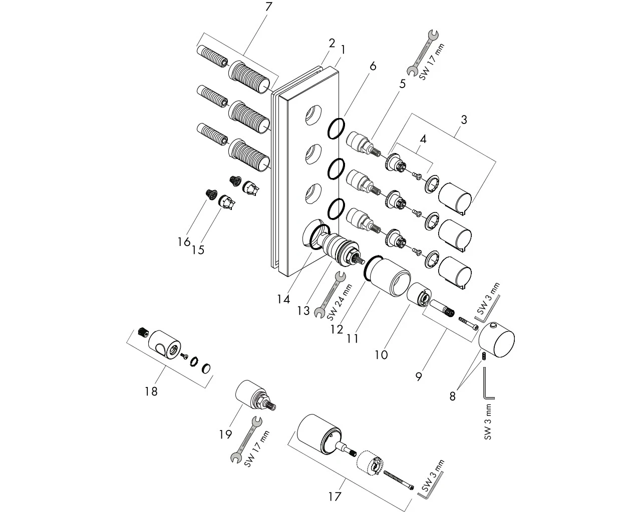 Thermostatmodul Axor Starck Fertigset chrom