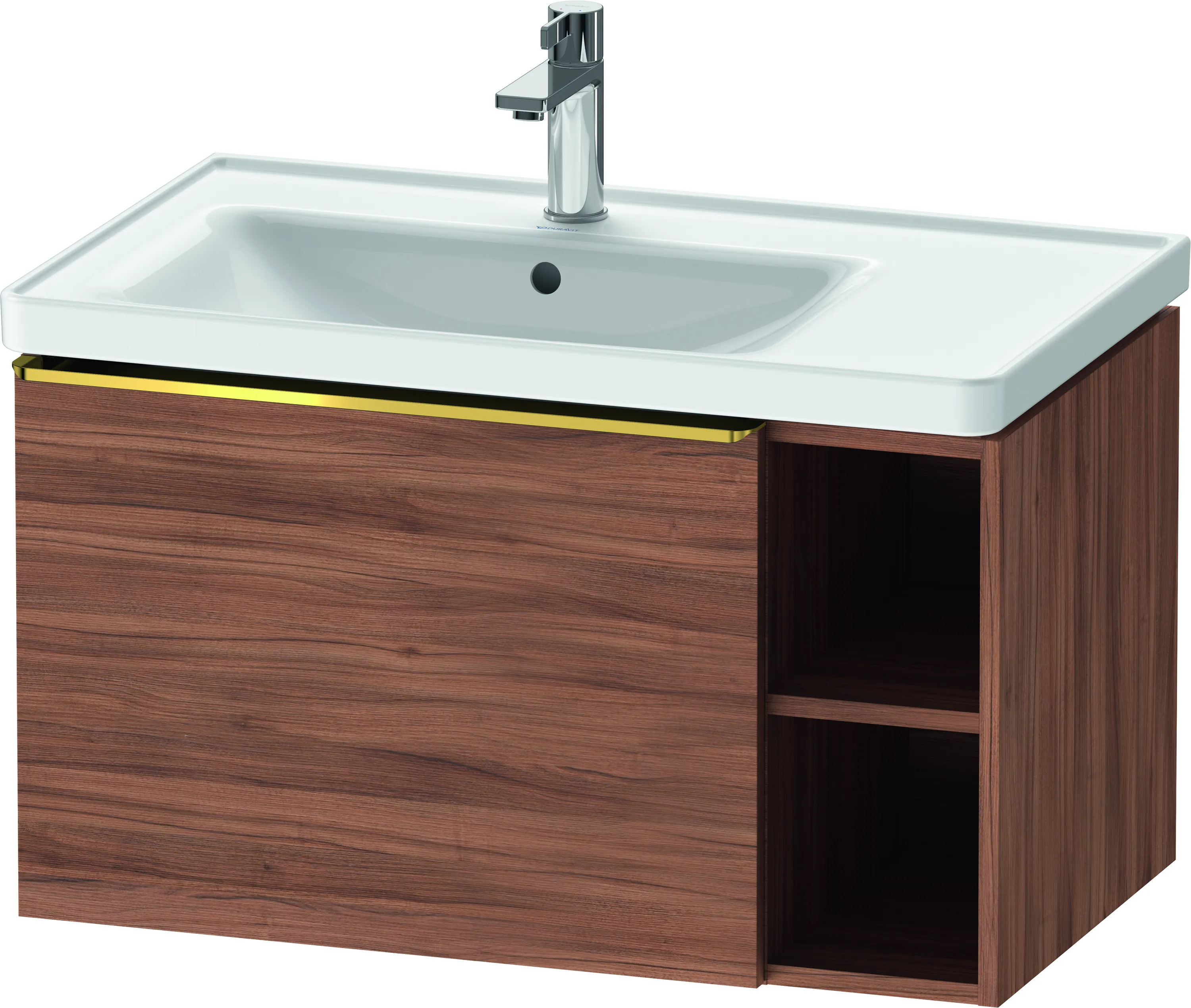Duravit Waschtischunterschrank wandhängend „D-Neo“ 78,4 × 44 × 45,2 cm Nussbaum Natur