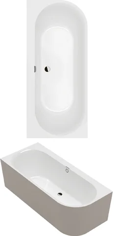 Villeroy & Boch Vorwand-Badewanne Oberon 2.1, links, weiß Alpin, 1800 x 800 mm, Höhe 600 mm, Innentiefe 440 mm, 2 Sitze, Mittelablauf, mit Füßengestell und Schürze Villeroy & Boch Vorwand-Badewanne Oberon 2.1, links, weiß Alpin, 1800 x 800 mm, Höhe 600 mm, Innentiefe 440 mm, 2 Sitze, Mittelablauf, mit Füßengestell und Schürze