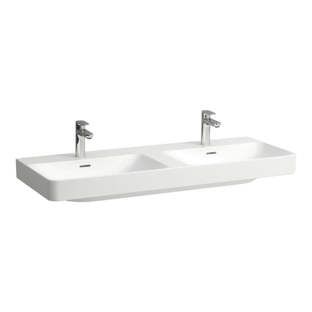 Laufen Doppelwaschtisch PRO X unterbaufähig 1 Hahnloch mittig mit Überlauf 1200 x 465 mm in weiß Laufen Doppelwaschtisch PRO X unterbaufähig 1 Hahnloch mittig mit Überlauf 1200 x 465 mm in weiß