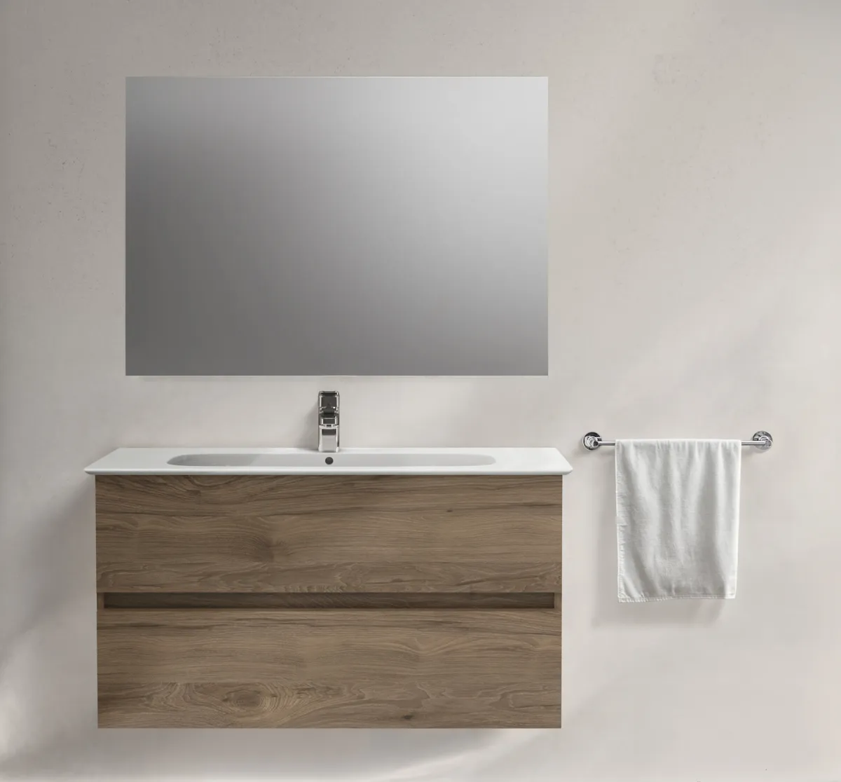 Ideal Standard Waschtischunterschrank „Eurovit+“ 120 × 55 × 44 cm Nussbaum geflammt Ideal Standard Waschtischunterschrank „Eurovit+“ 120 × 55 × 44 cm Nussbaum geflammt