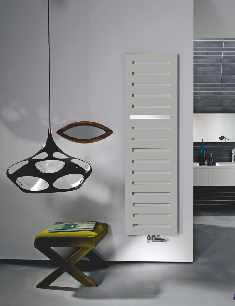 Zehnder Design-Handtuchwärmer „Metropolitan Bar“ mit Heizstab IHE 40 × 80,5 cm in Verkehrsweiß (RAL 9016, glänzend)