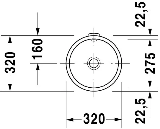 Einbauwaschtisch Architec 275 mm EB v.u.,m.ÜL,o.HLB,u.glasiert,weiß