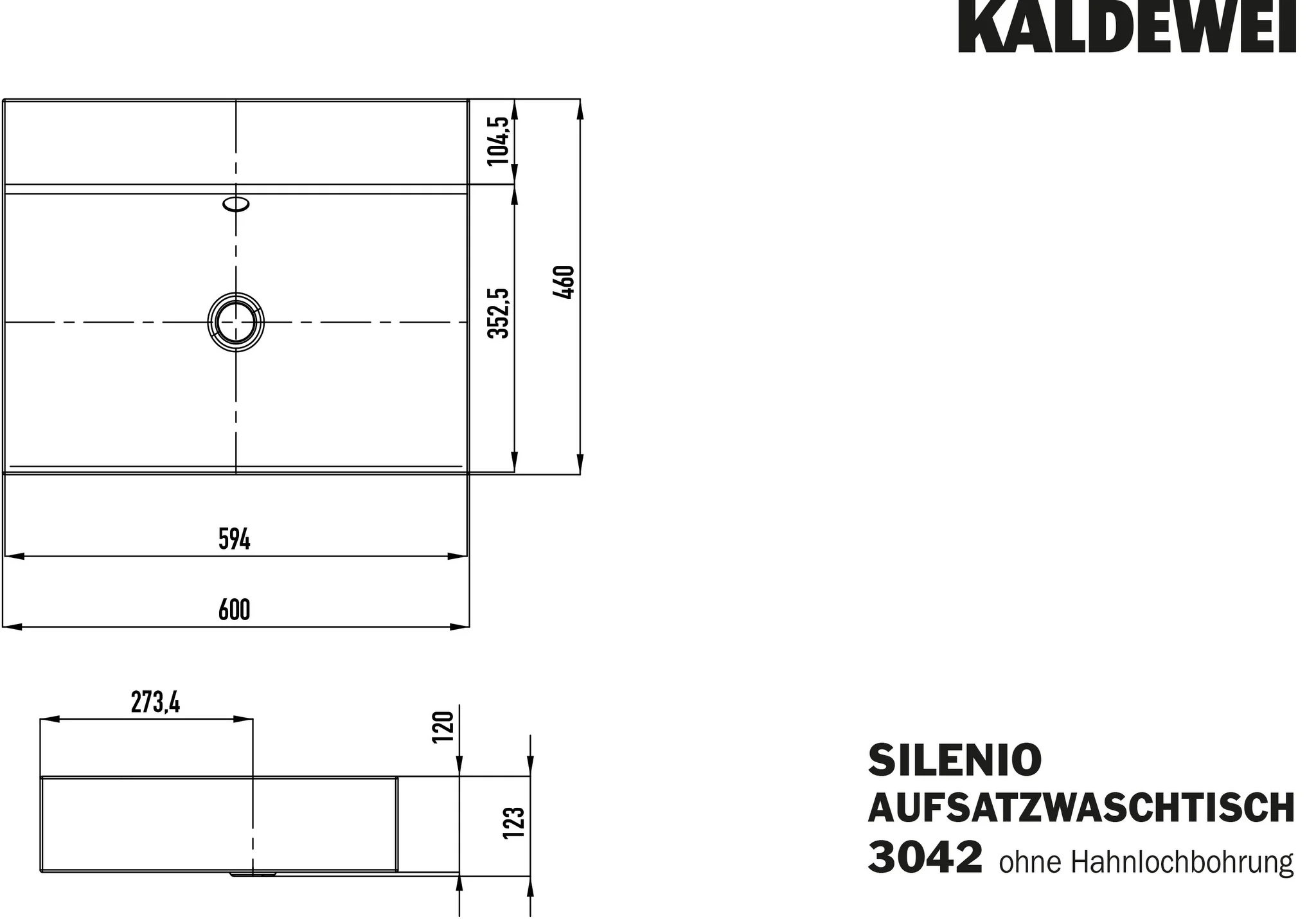 Kaldewei SILENIO Aufsatzwaschtisch, 600x460 mm, Randhöhe 120 mm, Perl-Effekt, schwarz matt 100 Kaldewei SILENIO Aufsatzwaschtisch, 600x460 mm, Randhöhe 120 mm, Perl-Effekt, schwarz matt 100