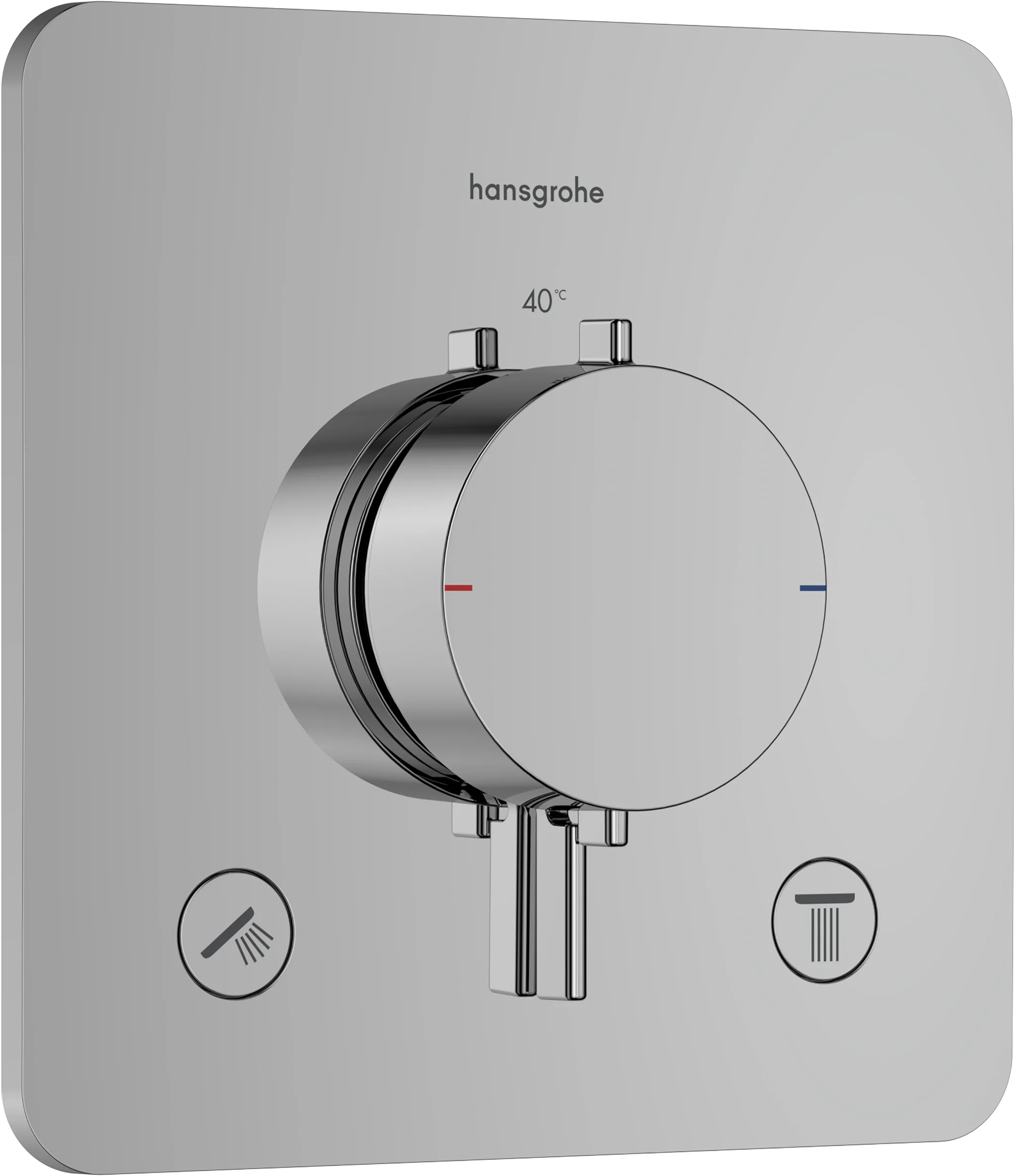 Hansgrohe Ecostat Comfort Q Thermostat Unterputz, Chrom, 2 Verbraucher, Temperatur- und Volumensteuerung, einfache Installation