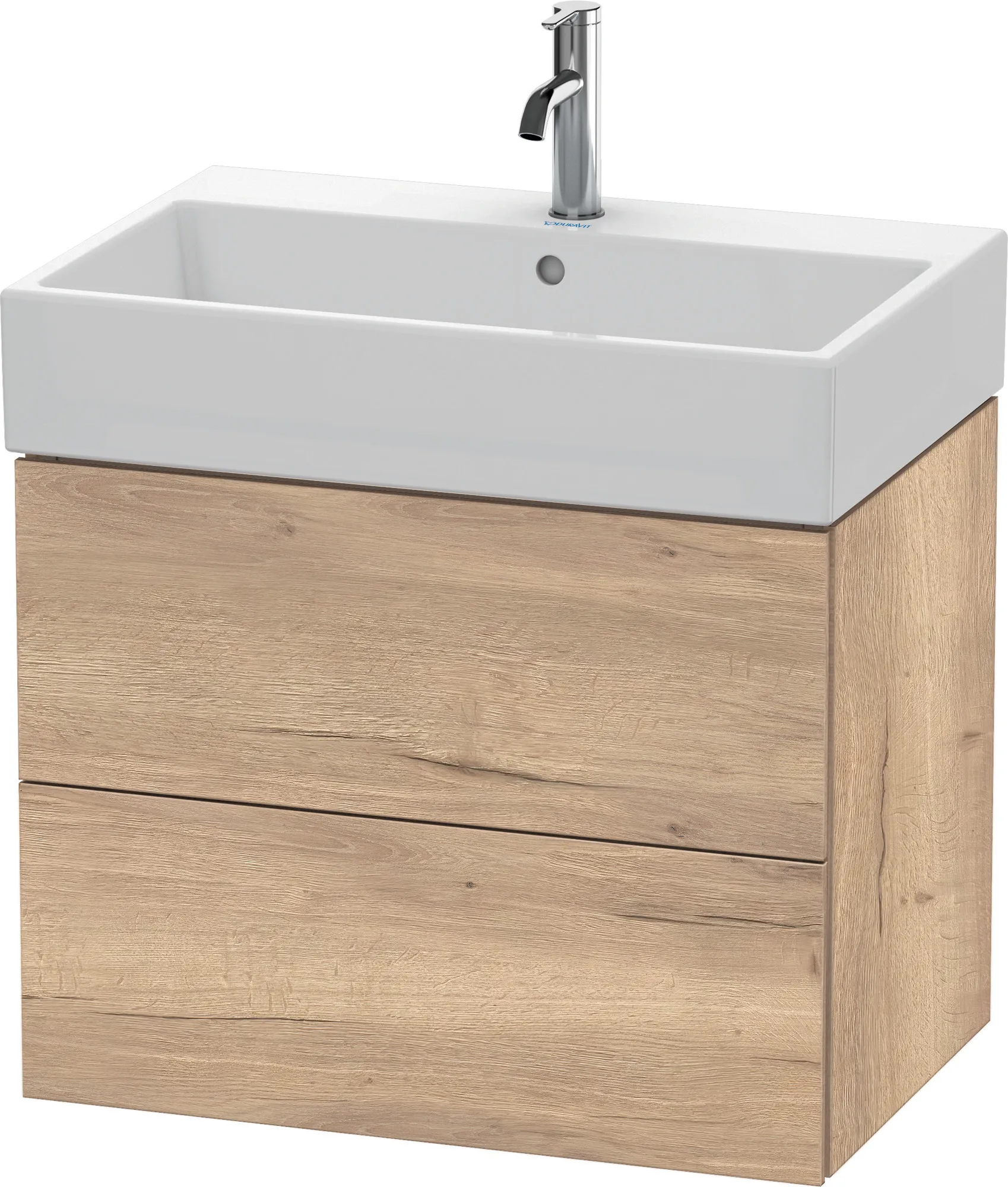 Duravit Waschtischunterschrank wandhängend „L-Cube“ 68,4 × 54,4 × 45,9 cm Eiche Marmoriert