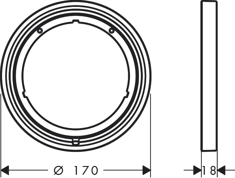 Hansgrohe AXOR ShowerSelect ID Verlängerungsrosette rund 5 mm Chrom, 170 x 170 mm, 5 mm Verlängerung Hansgrohe AXOR ShowerSelect ID Verlängerungsrosette rund 5 mm Chrom, 170 x 170 mm, 5 mm Verlängerung