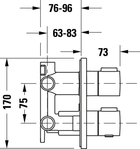Duravit Zweihand-Unterputz-Armatur „Thermostatarmaturen“ in Chrom Duravit Zweihand-Unterputz-Armatur „Thermostatarmaturen“ in Chrom
