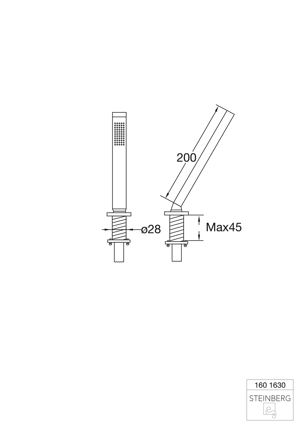 Serie 160 Schlauchdurchführung für Wannenrand mit Handbrause und Brauseschlauch 180 cm Serie 160 Schlauchdurchführung für Wannenrand mit Handbrause und Brauseschlauch 180 cm