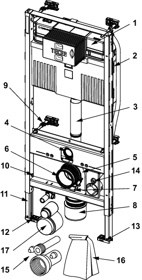 TECEprofil WC-Modul mit Uni-Spülkasten, für TOTO Neorest Washlet (WC) AC 2.0/EW 2.0, Bauhöhe 1120 mm